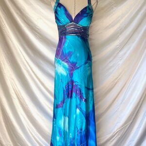 Cache Long Beaded sequin mermaid dress